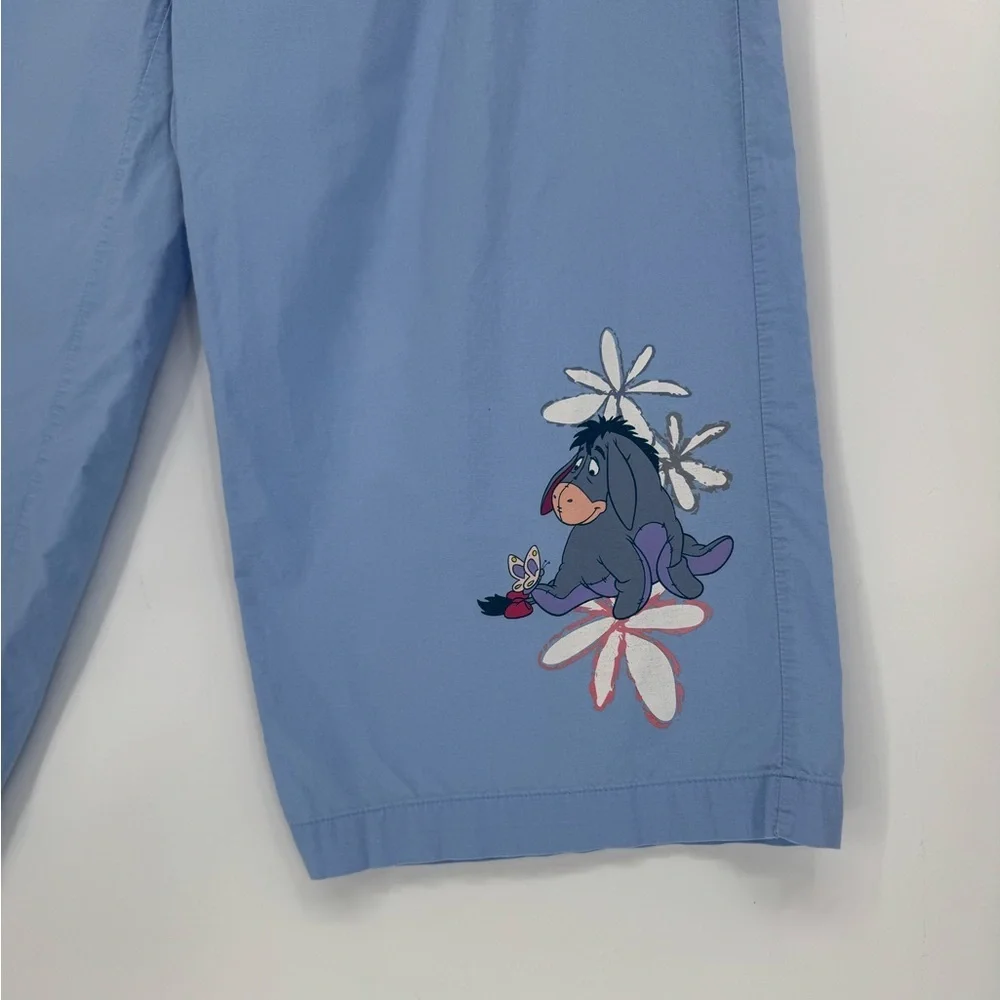 Disney Women's Blue Eeyore Graphic Drawstring Pajama Pant Size Large 100% Cotton - Picture 3 of 7